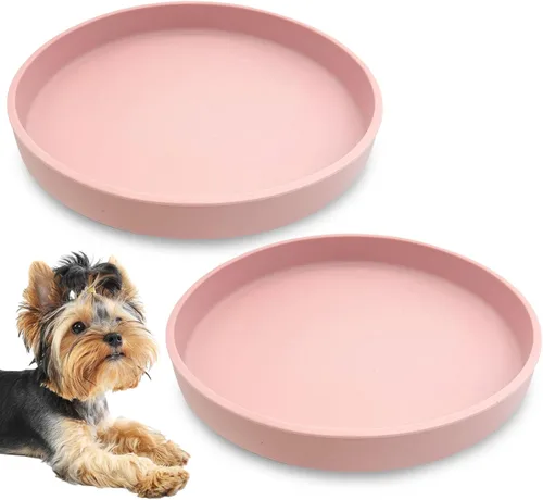 Vista 18 de Tazón de silicona poco profundo para perros, tazones de comida para gatos de 7 pulgadas, platos planos para cachorros, lindos platos para fatiga