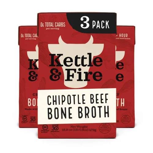 Vista 28 de Kettle and Fire Classic - Caldo de hueso de ternera, aprobado por Keto, Paleo, y Whole 30, sin gluten, alto en proteínas y colágeno, paquete de 4