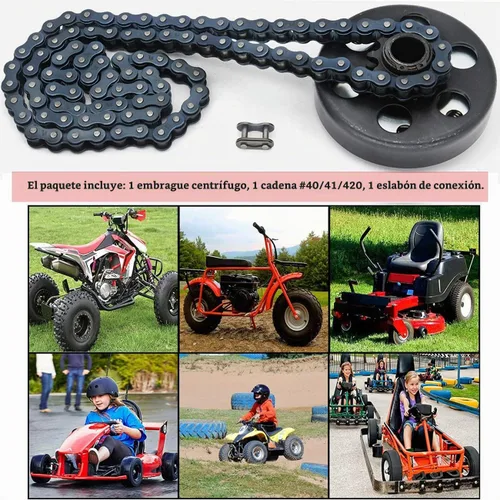 Vista 7 de Embrague centrífugo, embrague Go Kart de 3/4" de diámetro interior, 10 dientes, para cadena #40/#41/#420, compatible con mini bicicleta, Go Kart