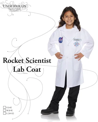 Vista 3 de UNDERWRAPS Abrigo de laboratorio para disfraz infantil de Rocket Scientist