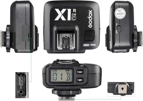 Vista 3 de Godox X1R-C TTL Receptor de disparo de flash inalámbrico compatible con cámaras Canon, receptor flash inalámbrico 2.4G, sincronización de alta