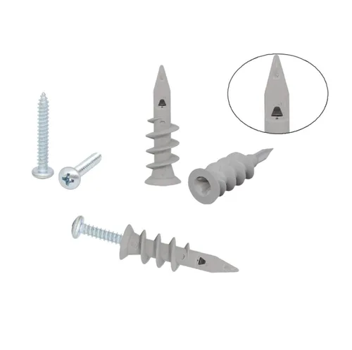 Vista 4 de Anclajes de plástico autoperforantes para paneles de yeso con tornillos, tornillos de expansión, 40 piezas (20 pares)
