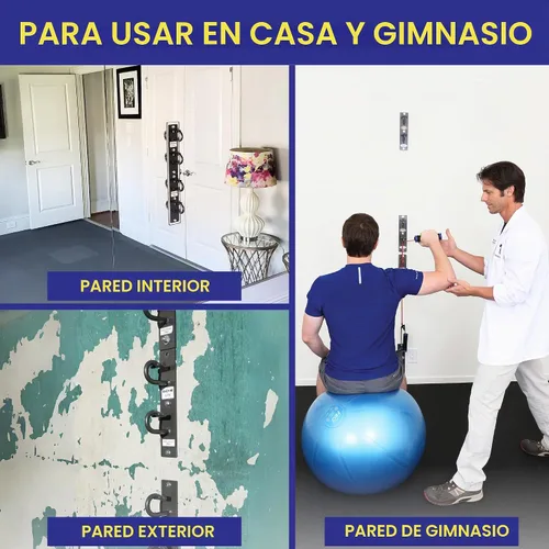 Vista 7 de Anchor Gym Core Station - Anclajes de entrenamiento de montaje en pared para banda de resistencia, tres unidades con dos ganchos para bandas