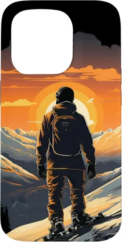Vista 14 de Snowboarding Snowboard Snowboarder Mountain Sunset Case for iPhone 17