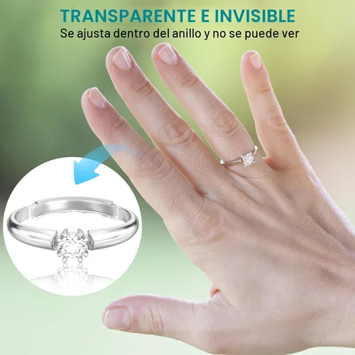 Vista 7 de Haiou Ajustador de tamaño de anillo para anillos sueltos - Protector de anillo invisible transparente, espaciador y tensor Sil Paquete de 6