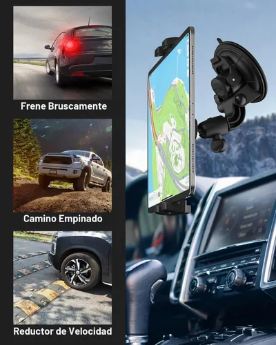 Vista 3 de Soporte para tableta de parabrisas de automóvil, ventosa, resistente, para tablero, automóvil, camión, vehículo, SUV con tornillo de 1/4 pulgadas