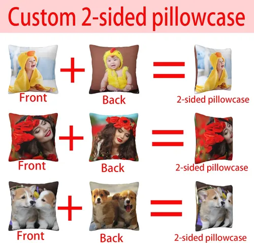 Vista 2 de Funda de almohada personalizada, almohada de fotos de amor, diseño personalizado de fotos o texto, regalos personalizados para cualquier imagen
