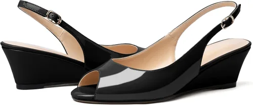 Vista 4 de YODEKS Zapatos de tacón bajo para mujer con puntera abierta, sandalias de tacón bajo de 2 pulgadas