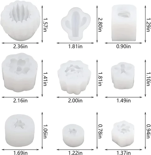 Vista 7 de 9 moldes de silicona para suculentas, moldes de resina de flores de cactus 3D, moldes de arcilla de cactus, molde de pastel de flores, moldes