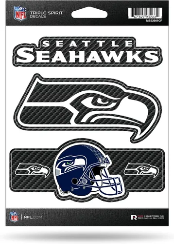 Vista 26 de Rico Industries NFL Football Triple Spirit Stickers Hoja de calcomanías triples
