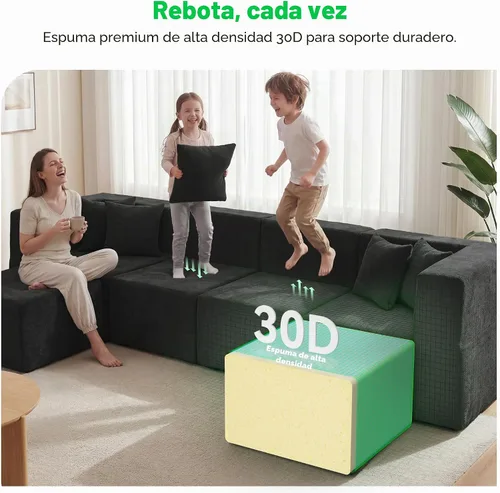Vista 7 de MONVANE Sofás seccionales deshuesados de gran tamaño de 103 pulgadas para sala de estar, sofá de nube en forma de L de 4 asientos, sofá modular