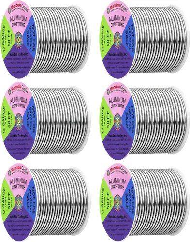 Vista 313 de Mandala Crafts - Alambre de aluminio anodizado de calibre 22 para hacer joyas - 137.2 m de alambre flexible surtido y coloreado - Doble para bonsái