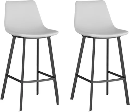 Vista 5 de Juego de 2 taburetes de bar de piel sintética para desayuno, sillas de cocina, taburetes de mostrador, sillas de isla de cocina, taburetes de bar