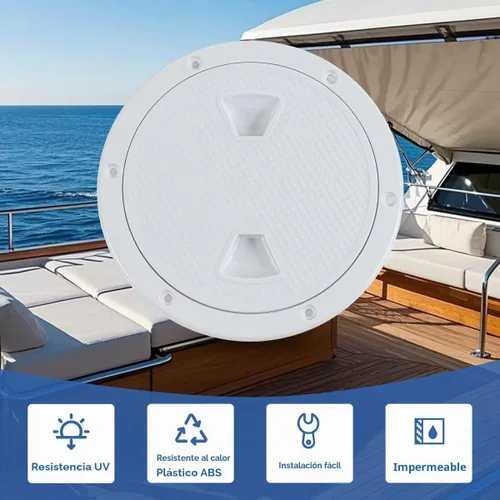 Vista 2 de Hoffen Boat Hatch, 4" 6" 8" Round Non Slip Inspection Hatch w/Detachable Cover for Marine Boat Yacht