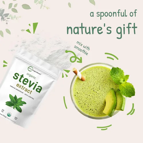Vista 7 de Micro Ingredients Polvo con 90 % de extracto de stevia orgánica, endulzante natural sin calorías, 1