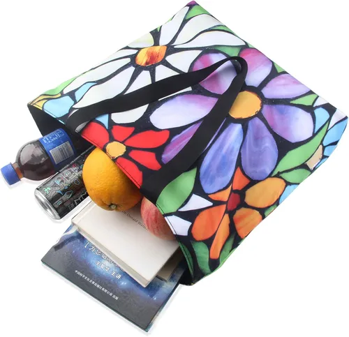 Vista 3 de Bolsas de viaje para la playa, bolsa de compras con cremallera para mujer, plegable, impermeable, para pasar la noche