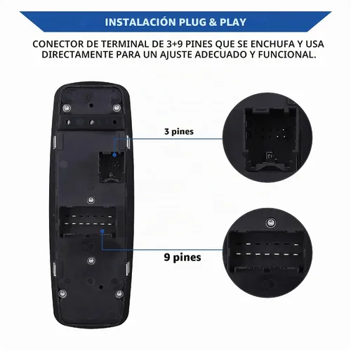 Vista 3 de Interruptor de ventana eléctrica del lado del conductor compatible con Dodge RAM 1500/2500/3500 / 3500 Quad y Crew Cab Pickup, botones automáticos