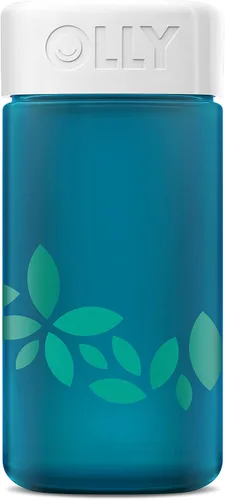 Vista 6 de OLLY Joy Jar Gift - Recipiente de vitaminas de botella de vidrio fácil recargable, capacidad para hasta 120 gomitas de vitaminas, edición limitada