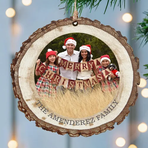 Vista 8 de Adorno de Navidad personalizado de Let's Make Memories - Sube tu foto - Adorno navideño conmemorativo 2025 para familia, pareja, amigo - Foto