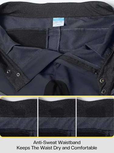 Vista 5 de ARSUXEO Pantalones cortos de ciclismo para hombre, pantalones cortos de ciclismo de montaña, pantalones cortos de MTB de ajuste holgado con cintura