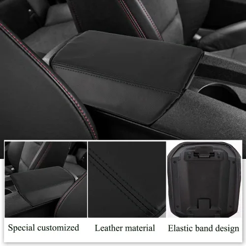 Vista 3 de XITER Funda de cuero para consola de automóvil, impermeable, protector para reposabrazos de consola central para Chevrolet Camaro 2010 2011 2012