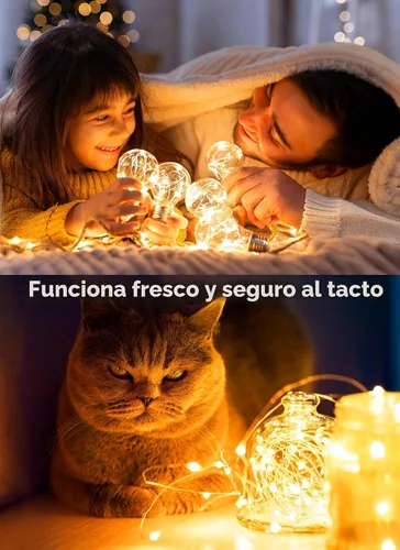 Vista 2 de Minetom - Paquete de 12 luces LED con pilas para decoración navideña Blanco cálido