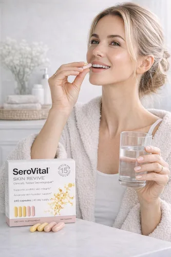 Vista 3 de Serovital Skin Revive – Suplemento antienvejecimiento para mujeres – Apoya la hidratación de la piel, la energía, la salud inmune y la reducción
