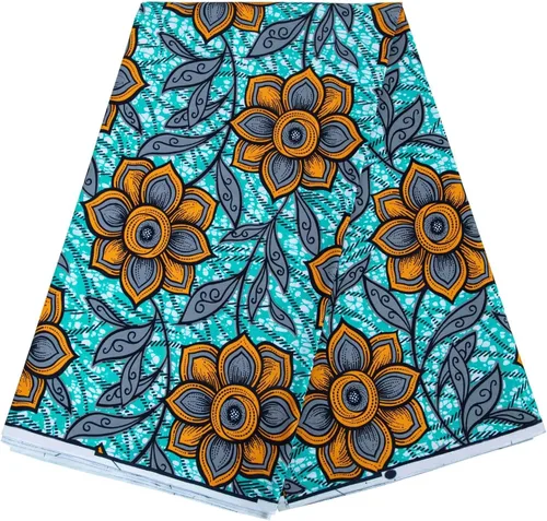Vista 8 de Tela de algodón africana de impresión de cera Ankara de 6 yardas usada para ropa de fiesta artesanía DIY costura textiles 24FS1605