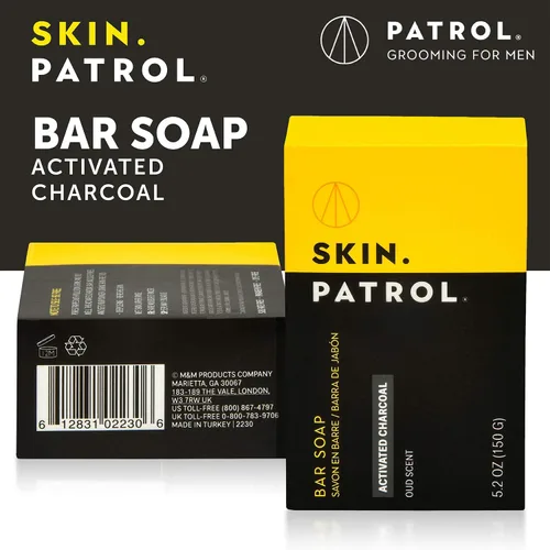 Vista 2 de Skin Patrol - Barra de jabón de carbón activado, sin sulfatos, sin parabenos, 5.2 onzas, paquete de 1