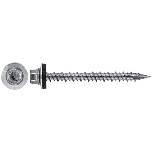 Vista 30 de 9 x 1 ABC Gray Stainless Steel Metal Roofing Screws - Hex Washer Head - Self-Piercing (SP) tip Metal to Wood siding Screws - EPDM Washer. 1 x 250