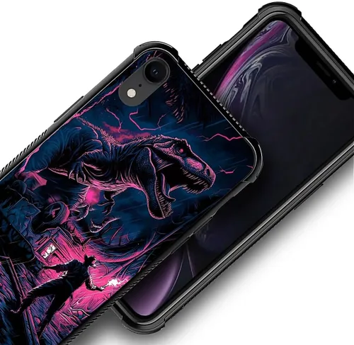 Vista 182 de Funda compatible con iPhone XR, diseño de elefantes africanos para niñas, diseño de patrón a prueba de golpes, antiarañazos, carcasa trasera