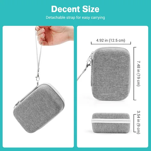 Vista 4 de ProCase Estuche de transporte para nebulizador portátil, máquina nebulizadora de mano para adultos y niños, bolsa de almacenamiento rígida con Gris