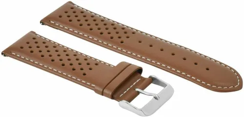 Vista 4 de Ewatchparts Correa de reloj de piel perforada de 18-19-20-21-22-23-24MM compatible con liberación rápida de Rolex
