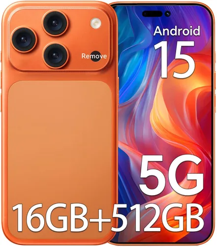 Vista 11 de Teléfonos desbloqueados, K17 PM 5G Android 15 Smartphone, 16+512GB Dual SIM Teléfono Celular, Pantalla HD+ de 6.9", Batería de 5000mAh, Cámara