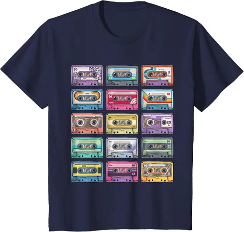 Vista 39 de Vintage Cassette Tapes Collection 80's 90's Music Mixtape T-Shirt Asphalt Grey