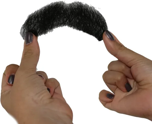 Vista 2 de Disfraz de vaquero de peluche y peludo con bigote de morsa