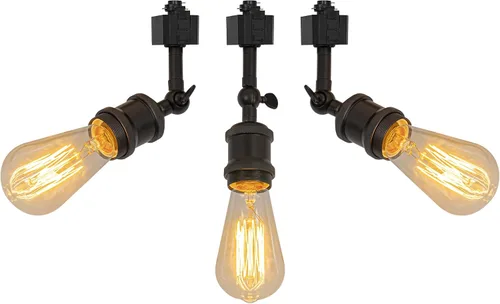 Vista 10 de Paquete de 1 unidad de diseño retro E26/E27 con base de título ajustable, ángulo de título rotado, sistema H, mini iluminación de cabeza de pista