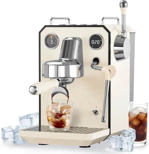 Vista 11 de Gemilai G3006A - Máquina de café expreso, cafetera de café frío y caliente para el hogar con control de temperatura PID doble, pantalla doble, bomba