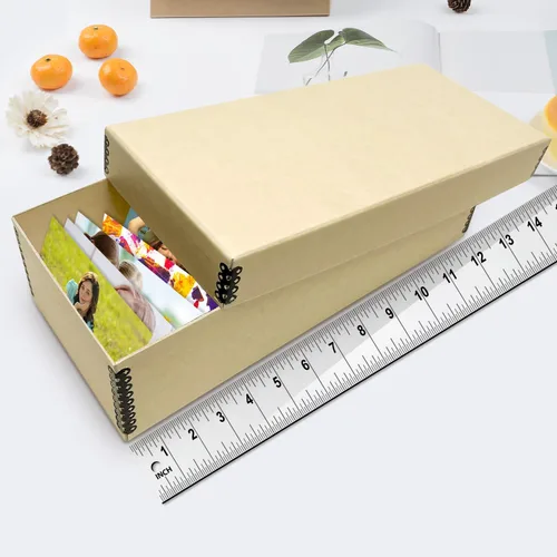 Vista 3 de Lineco Caja de tarjetas fotográficas, almacenamiento de archivo de calidad de museo, sin ácidos con tapa extraíble, almacenamiento a granel