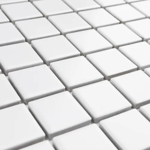 Vista 5 de Metro - Azulejo cuadrado de mosaico de porcelana, 10-3/4 x 11-3/4 pulgadas, color blanco mate