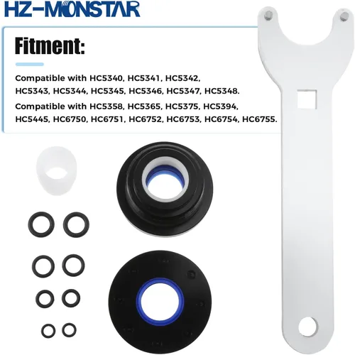 Vista 2 de HC5345 Kit de sellos, HS5157 Kit de sello de cilindro de dirección hidráulica de montaje frontal con llave de pasador y juntas tóricas, compatible