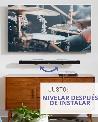 Vista 8 de Sanus Soporte de pared universal extensible para barra de sonido, compatible con la mayoría de barras de sonido, soportes de altavoz debajo de TV
