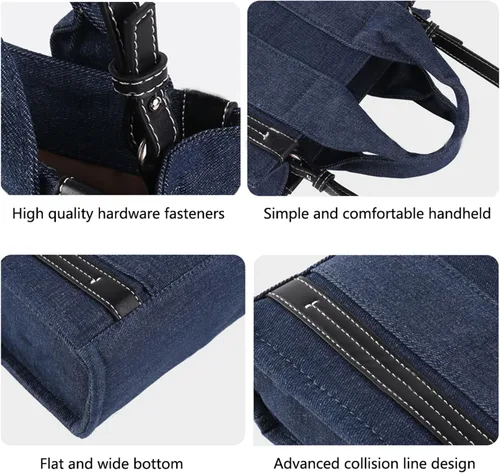 Vista 5 de Casual Bags for Women Patchwork Denim Tote Bag Designer Clutch Women Handbags Shoulder Crossbody Bags Ladies Shopper Purses