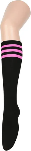 Vista 4 de Century Star - Calcetines altos hasta la rodilla para mujer con rayas finas y atléticas, calcetines altos para deportes al aire libre