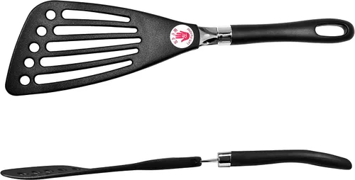 Vista 6 de Seki Japón Espátula para Zurdos Volteador de Huevos Espátula para Pescado Utensilios de Cocina - Volteador Ranurado Volteador de Huevos Utensilios