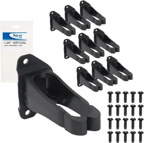 Vista 14 de ICC 1.25" Anillo de gestión de cables de plástico, horizontal, ajuste universal, paquete de 1 – Organizador de cables para cableado estructurado
