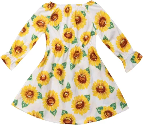 Vista 2 de Yokidi - Vestido de verano para niña (1 a 2.4in), diseño de girasol