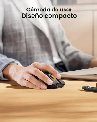 Vista 4 de ProtoArc EM15 - Ratón USB C, ratón inalámbrico Bluetooth para MacBook Negro