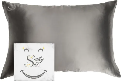 Vista 10 de Smily - Funda de almohada de seda 100% pura de morera 22Momme de grado 6A, refrescante y transpirable, juego de funda de almohada de seda