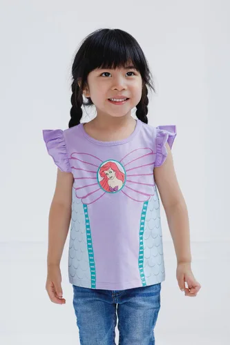 Vista 2 de Disney Classics - Paquete de 2 camisetas sin botones para niñas pequeñas y grandes (2T - 18-20)